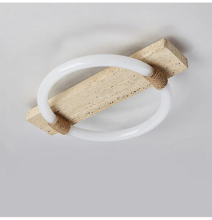 Verthara Premium Wabi-Sabi Natural Stone Round Ceiling Light L40cmx30cm