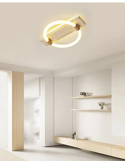 Verthara Premium Wabi-Sabi Natural Stone Round Ceiling Light L40cmx30cm