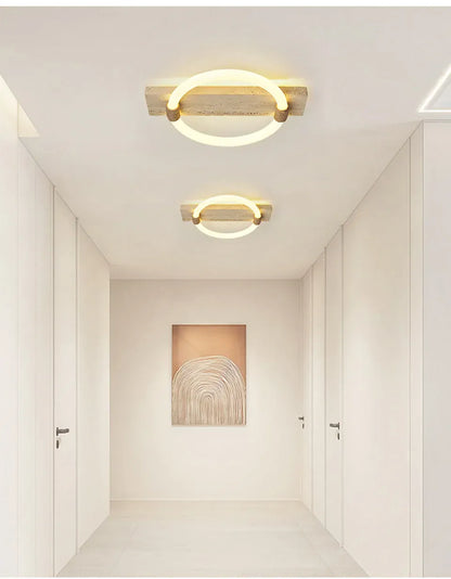 Verthara Premium Wabi-Sabi Natural Stone Round Ceiling Light L40cmx30cm