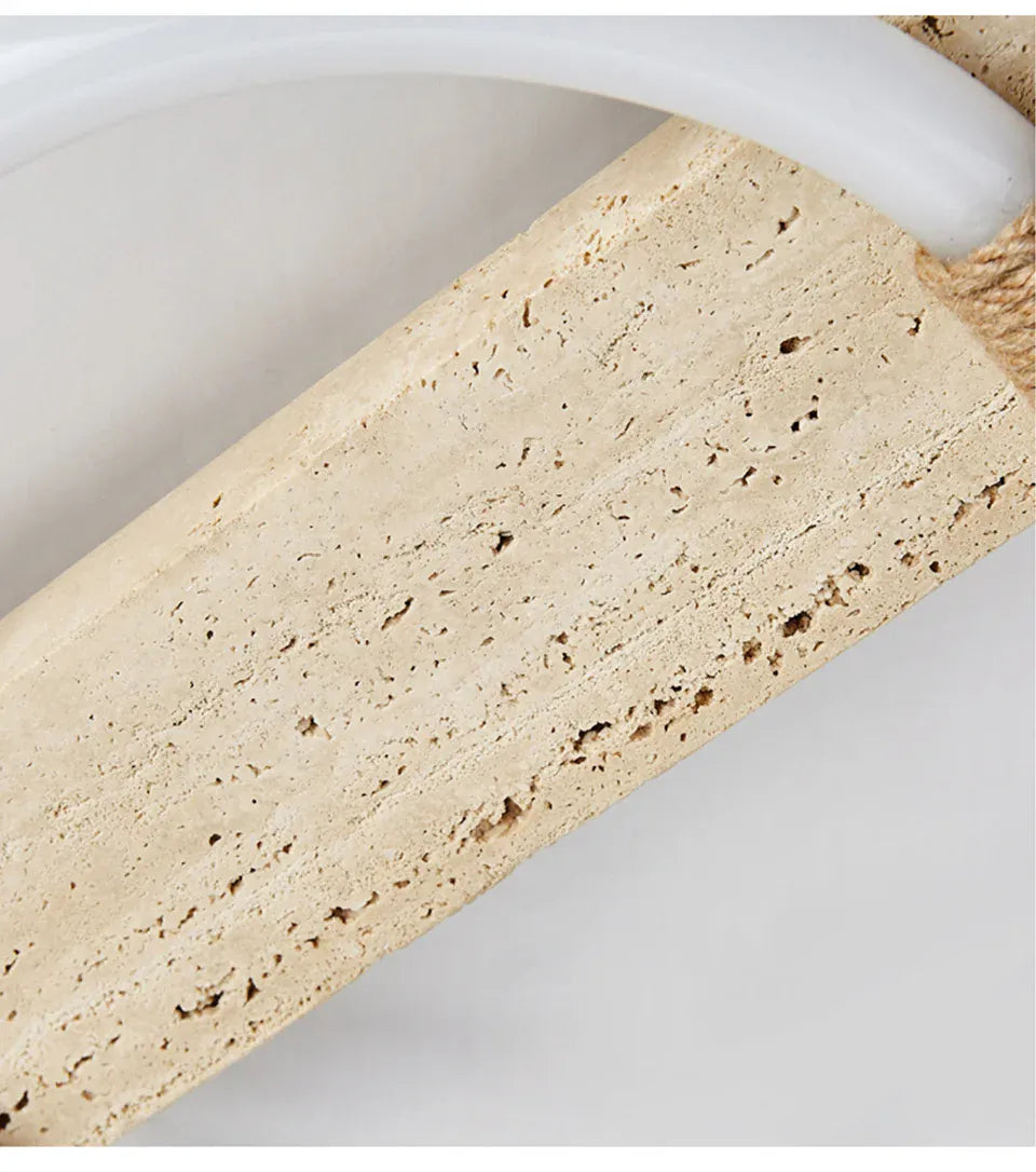 Verthara Premium Wabi-Sabi Natural Stone Round Ceiling Light L40cmx30cm