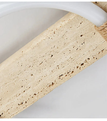 Verthara Premium Wabi-Sabi Natural Stone Round Ceiling Light L40cmx30cm