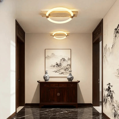 Verthara Premium Wabi-Sabi Natural Stone Round Ceiling Light L40cmx30cm