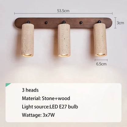 Verthara Premium Wabi-Sabi Stone Rotatable Vanity Wall Light 3 heads / Cool White(5500-7000K)