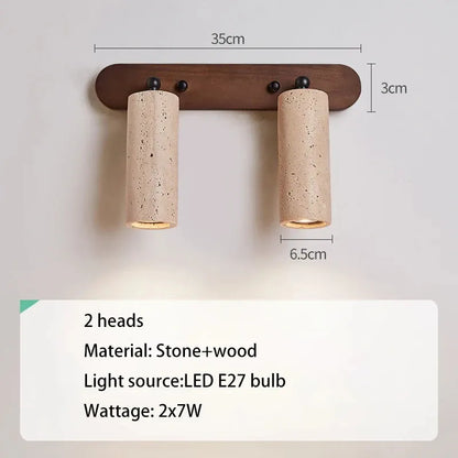 Verthara Premium Wabi-Sabi Stone Rotatable Vanity Wall Light 2 heads / Warm White (2700-3500K)