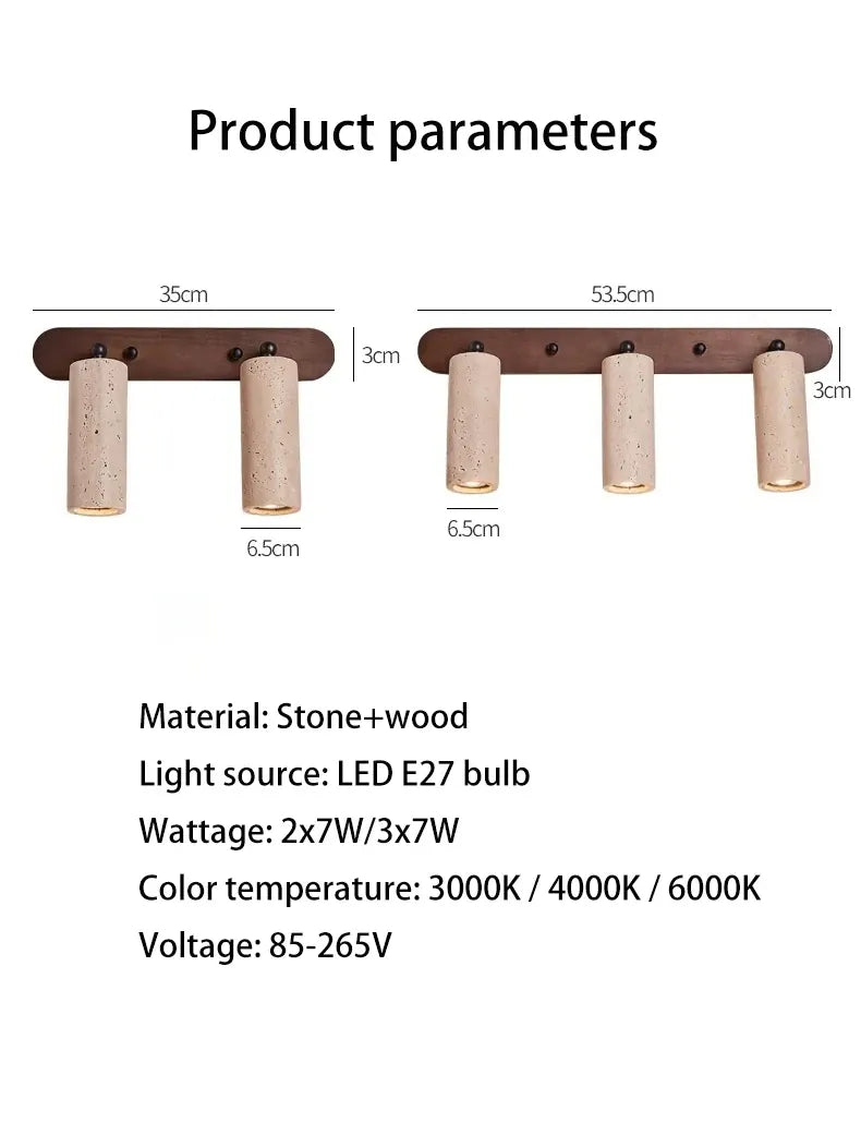Verthara Premium Wabi-Sabi Stone Rotatable Vanity Wall Light