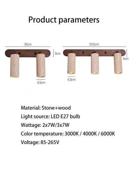 Verthara Premium Wabi-Sabi Stone Rotatable Vanity Wall Light