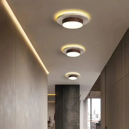 Verthara Premium Wabi-Sabi Stone Round Ceiling Light