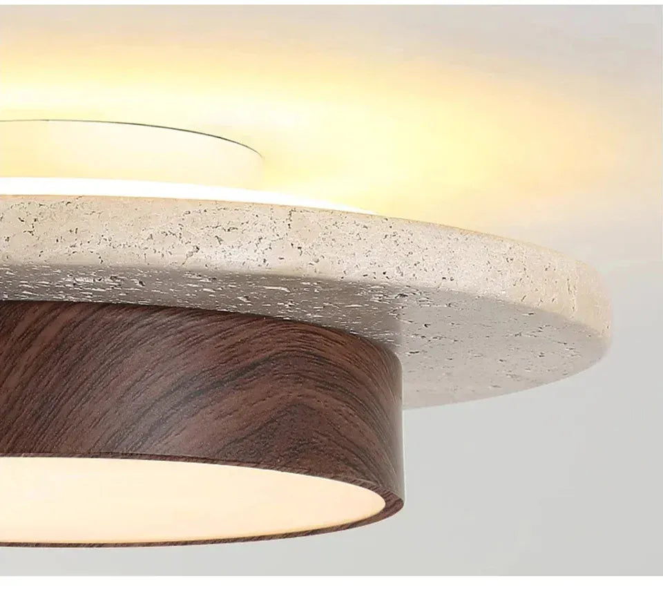 Verthara Premium Wabi-Sabi Stone Round Ceiling Light