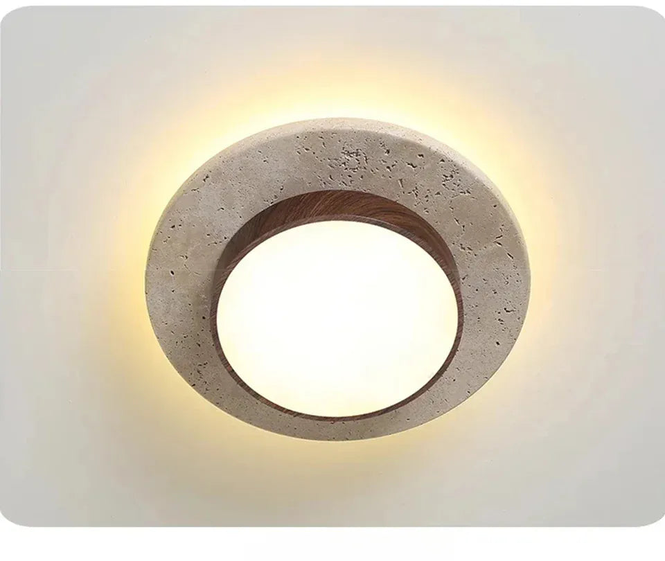 Verthara Premium Wabi-Sabi Stone Round Ceiling Light