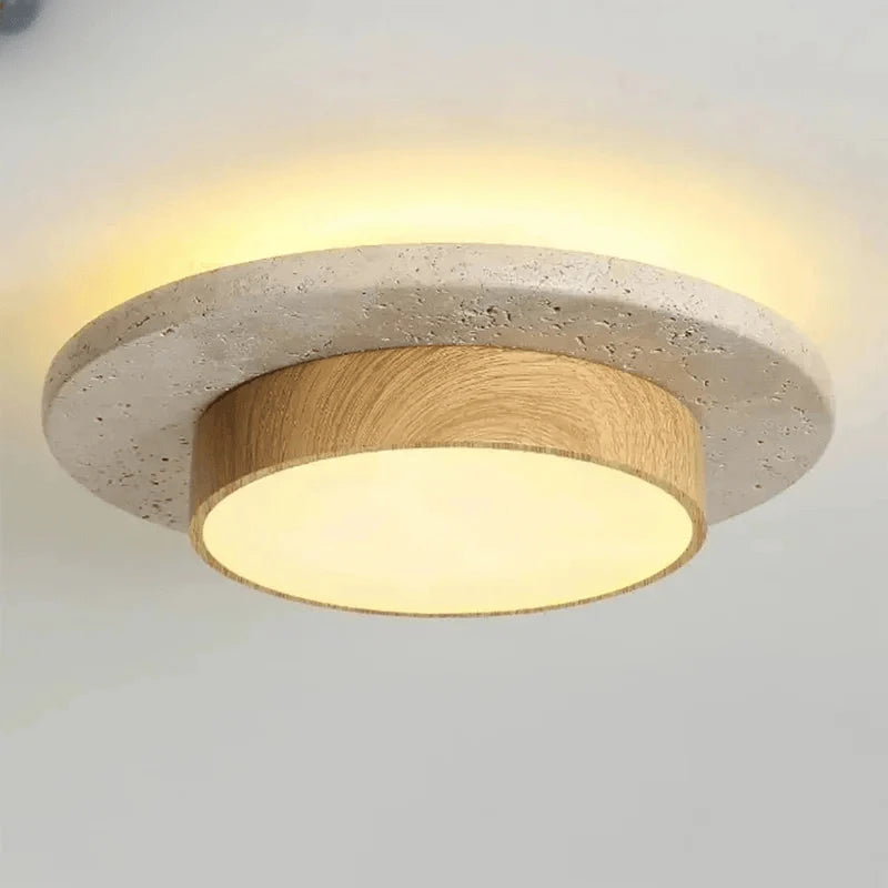 Verthara Premium Wabi-Sabi Stone Round Ceiling Light