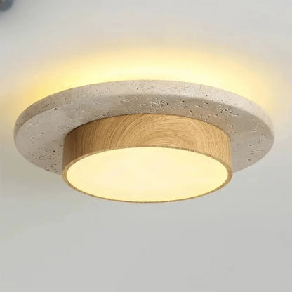 Verthara Premium Wabi-Sabi Stone Round Ceiling Light