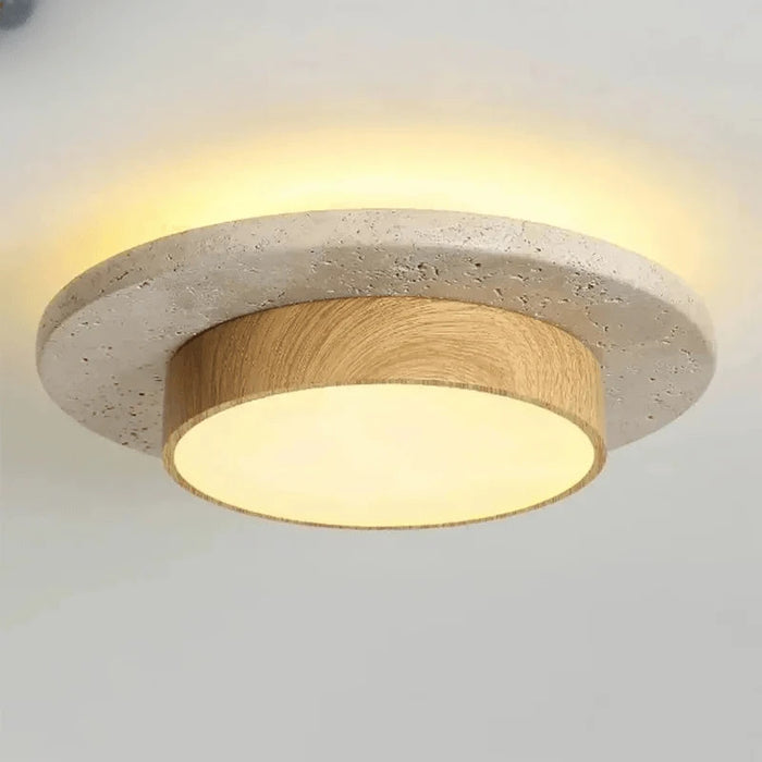 Verthara Premium Wabi-Sabi Stone Round Ceiling Light
