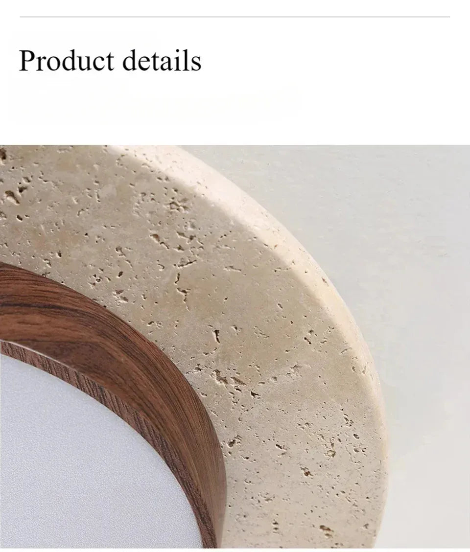 Verthara Premium Wabi-Sabi Stone Round Ceiling Light
