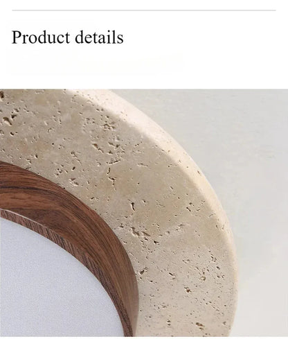Verthara Premium Wabi-Sabi Stone Round Ceiling Light
