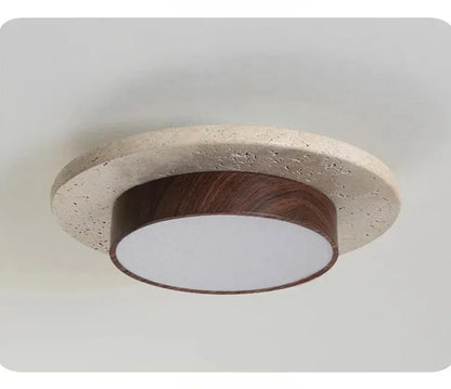 Verthara Premium Wabi-Sabi Stone Round Ceiling Light