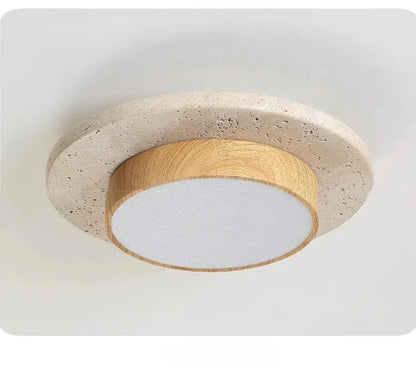 Verthara Premium Wabi-Sabi Stone Round Ceiling Light
