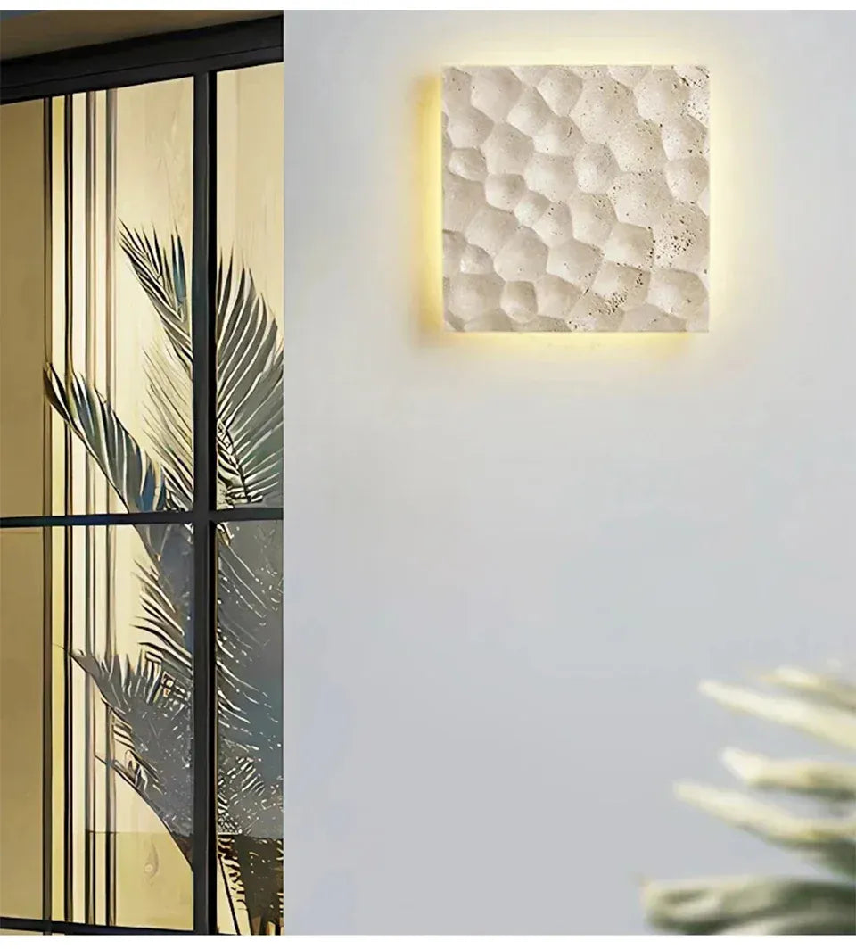 Verthara Premium Wabi-Sabi Travertine Stone Wall Light