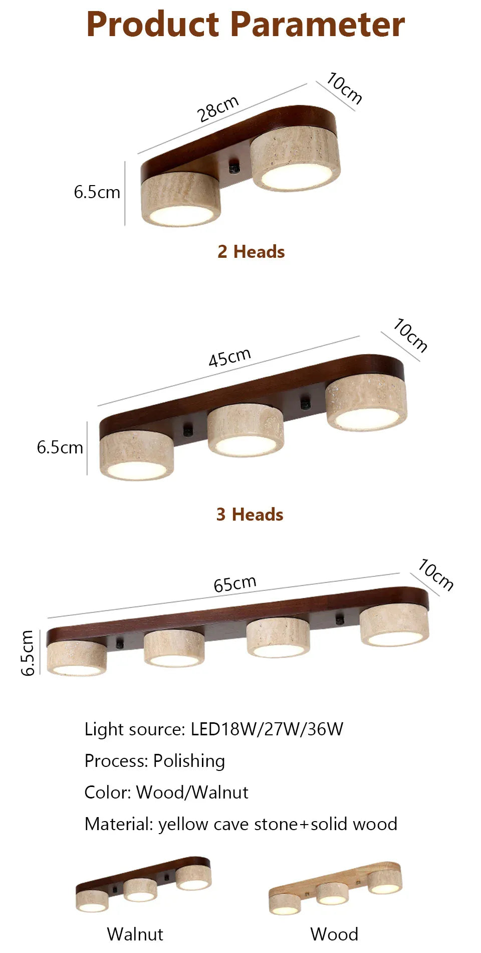 Verthara Premium Wabi-Sabi Travertine Strip Ceiling Light