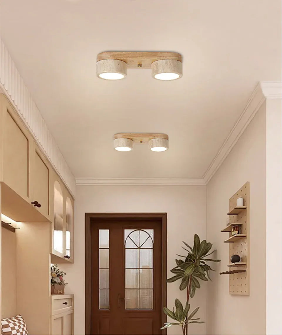 Verthara Premium Wabi-Sabi Travertine Strip Ceiling Light