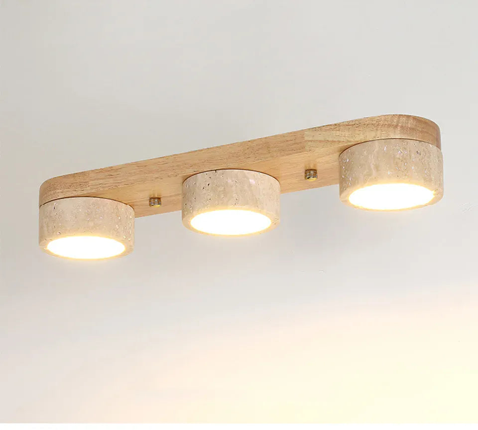 Verthara Premium Wabi-Sabi Travertine Strip Ceiling Light