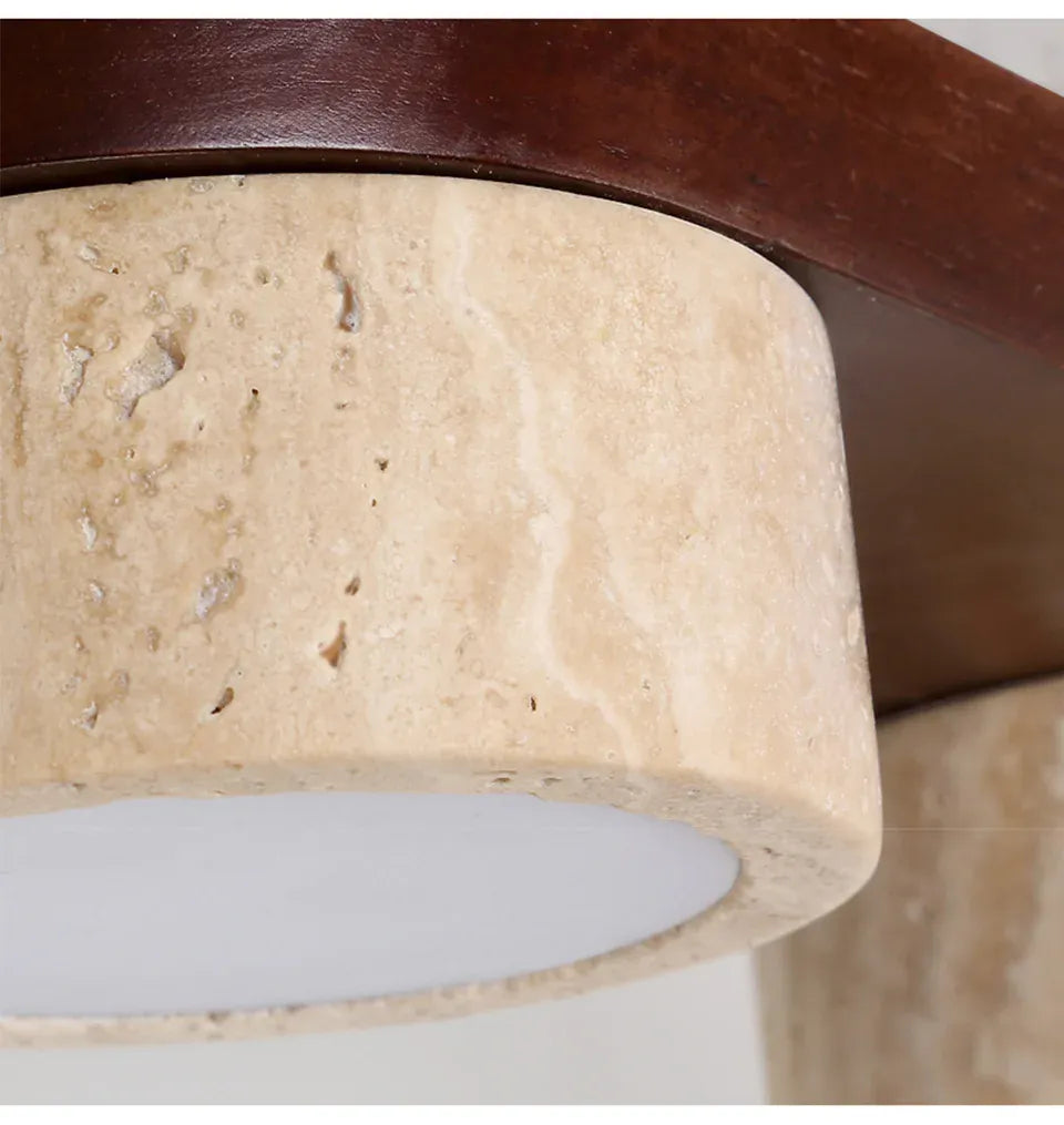 Verthara Premium Wabi-Sabi Travertine Strip Ceiling Light
