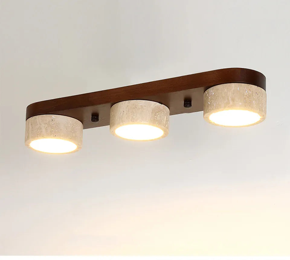 Verthara Premium Wabi-Sabi Travertine Strip Ceiling Light