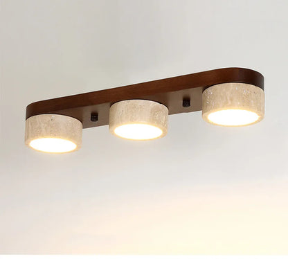 Verthara Premium Wabi-Sabi Travertine Strip Ceiling Light