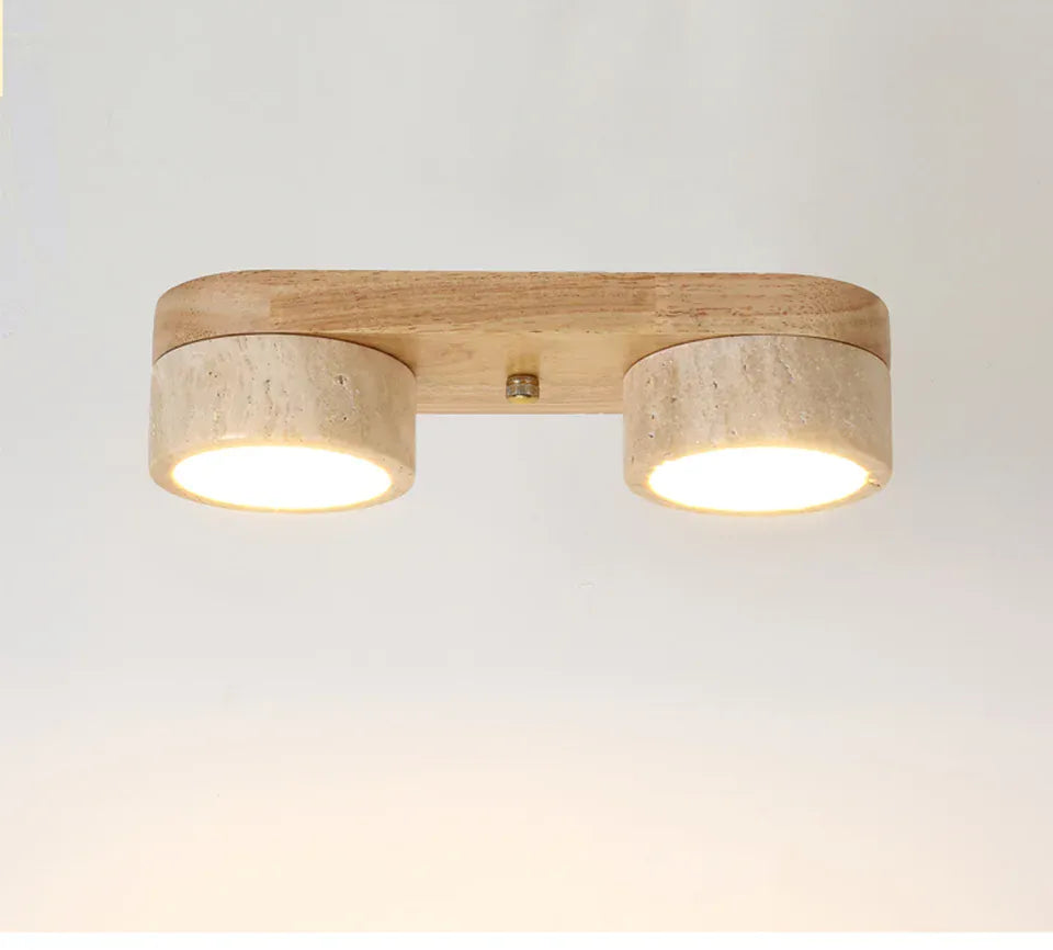 Verthara Premium Wabi-Sabi Travertine Strip Ceiling Light