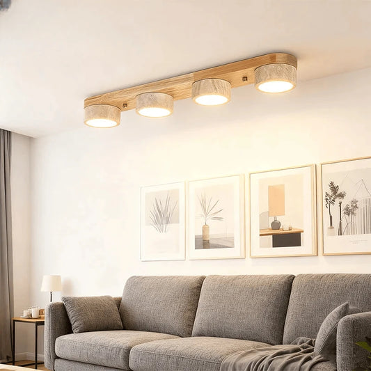 Verthara Premium Wabi-Sabi Travertine Strip Ceiling Light