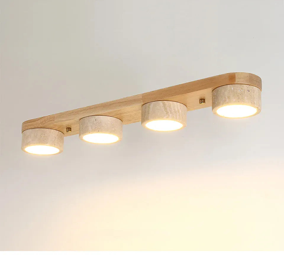 Verthara Premium Wabi-Sabi Travertine Strip Ceiling Light