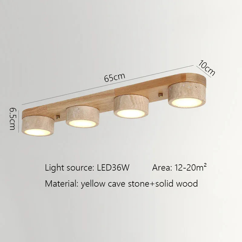 Verthara Premium Wabi-Sabi Travertine Strip Ceiling Light