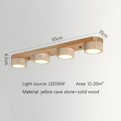 Verthara Premium Wabi-Sabi Travertine Strip Ceiling Light