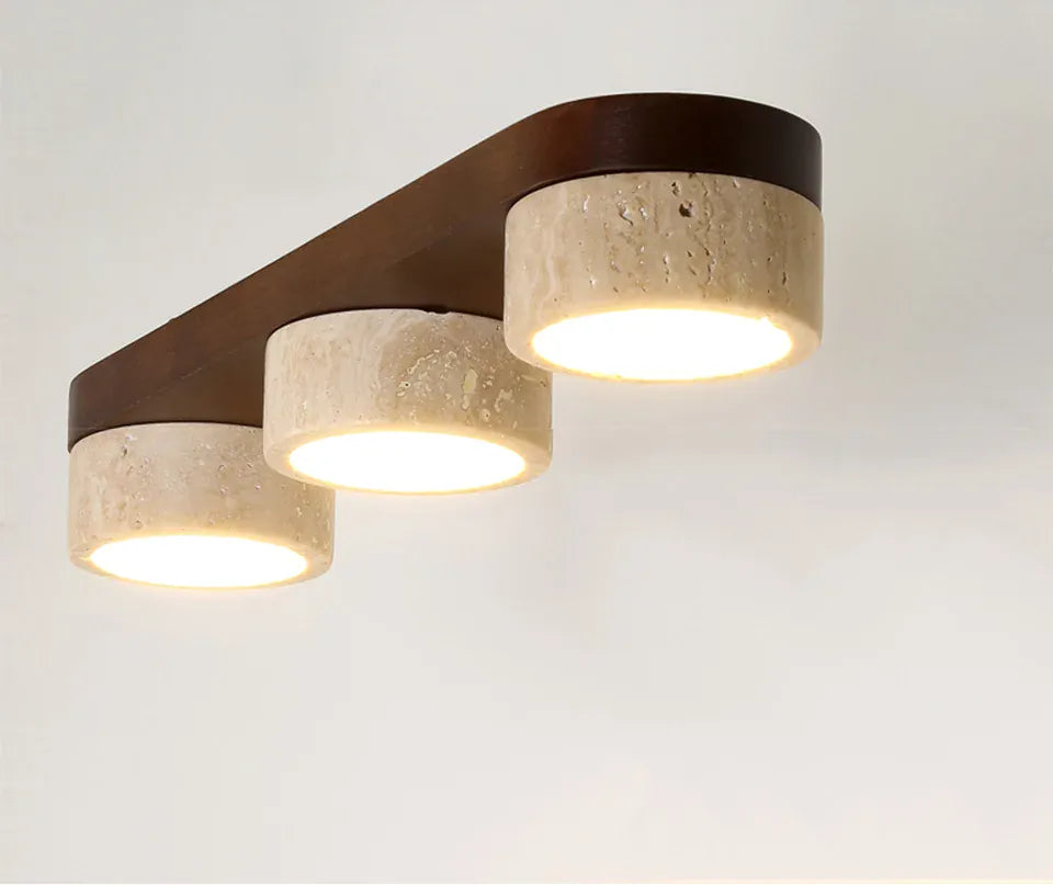 Verthara Premium Wabi-Sabi Travertine Strip Ceiling Light