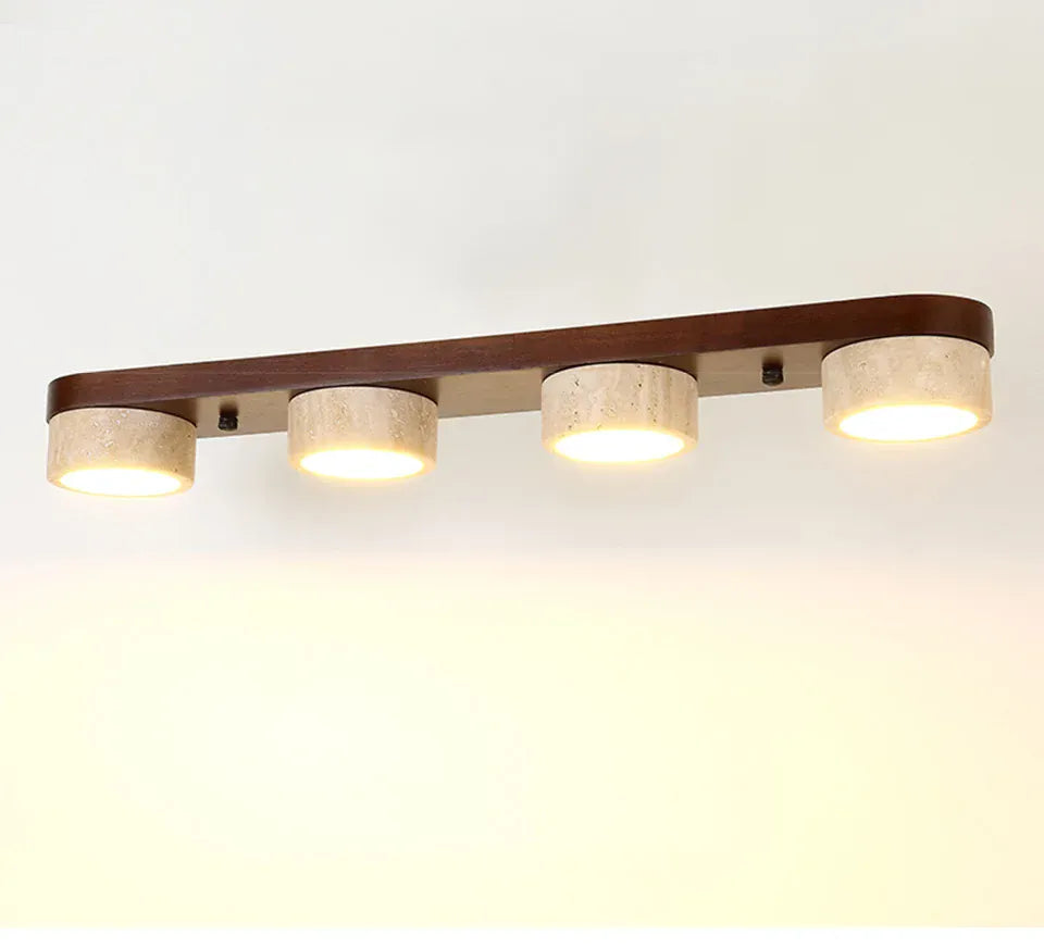 Verthara Premium Wabi-Sabi Travertine Strip Ceiling Light