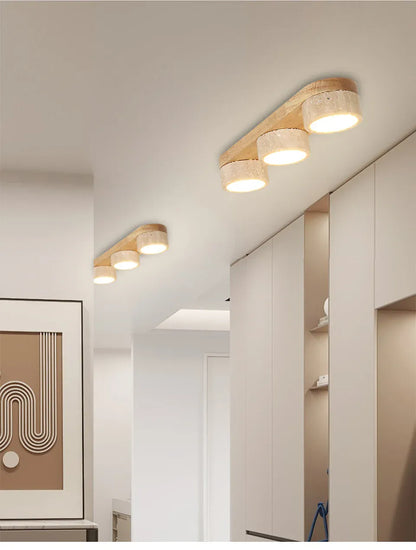 Verthara Premium Wabi-Sabi Travertine Strip Ceiling Light