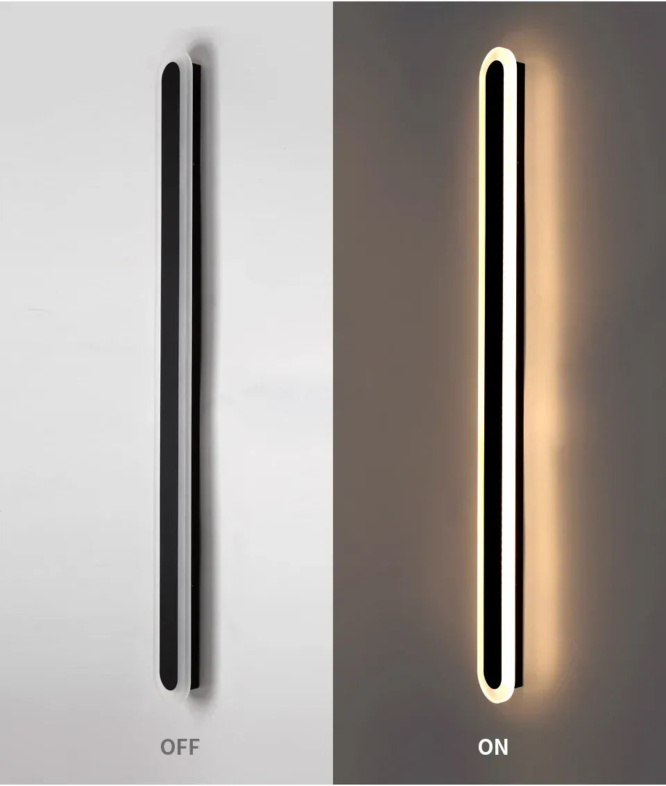 Verthara Premium Wall Mounted LED Outdoor Wall Light – Waterproof - Adjustable Colour Temperature - Modern Design - IP65 Rated - Long Strip Style 170x8cm / Black color / cool white no RC