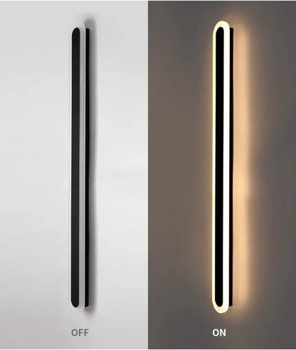 Verthara Premium Wall Mounted LED Outdoor Wall Light – Waterproof - Adjustable Colour Temperature - Modern Design - IP65 Rated - Long Strip Style 170x8cm / Black color / cool white no RC