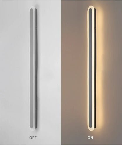 Verthara Premium Wall Mounted LED Outdoor Wall Light – Waterproof - Adjustable Colour Temperature - Modern Design - IP65 Rated - Long Strip Style 100x8cm / Gray color / warm white no RC