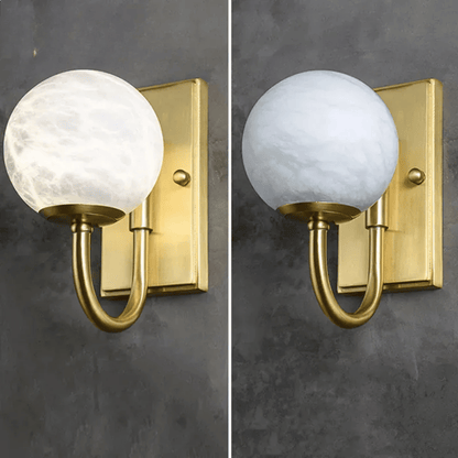 Verthara Premium Wall Mounted LED Wall Light - G9 Bulb - Modern Design - Natural Marble - Golden Finish - Indoor Lighting - Warm/Neutral Tones