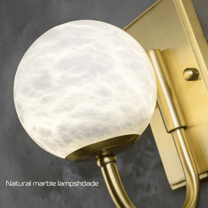 Verthara Premium Wall Mounted LED Wall Light - G9 Bulb - Modern Design - Natural Marble - Golden Finish - Indoor Lighting - Warm/Neutral Tones