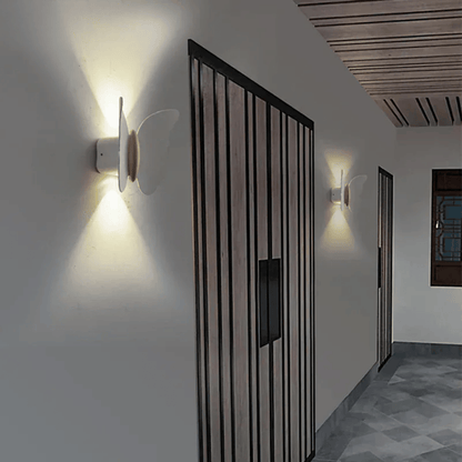 Verthara Premium Waterproof LED Outdoor Wall Light – Garden Fixture - Aluminium - Butterfly Shape - Decorative - 6W - Modern Exterior Lighting