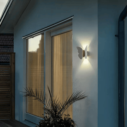 Verthara Premium Waterproof LED Outdoor Wall Light – Garden Fixture - Aluminium - Butterfly Shape - Decorative - 6W - Modern Exterior Lighting