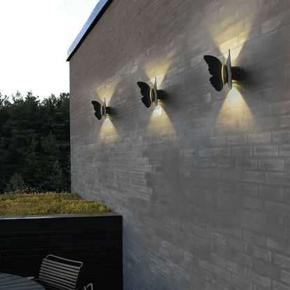 Verthara Premium Waterproof LED Outdoor Wall Light – Garden Fixture - Aluminium - Butterfly Shape - Decorative - 6W - Modern Exterior Lighting