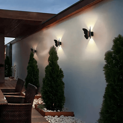 Verthara Premium Waterproof LED Outdoor Wall Light – Garden Fixture - Aluminium - Butterfly Shape - Decorative - 6W - Modern Exterior Lighting cold white / White color / 6W