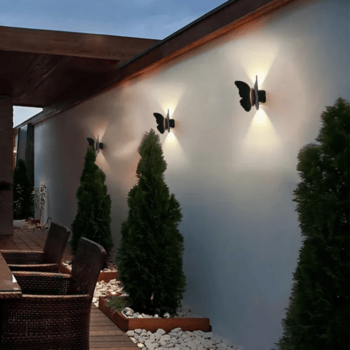 Verthara Premium Waterproof LED Outdoor Wall Light – Garden Fixture - Aluminium - Butterfly Shape - Decorative - 6W - Modern Exterior Lighting cold white / White color / 6W