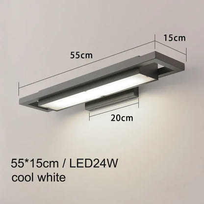 Verthara Premium Waterproof LED Outdoor Wall Light - Modern Design - Black Aluminium - IP65 Rated - Ideal for Garden and Entryway - Energy Efficient 55x15 cool white / No sensor