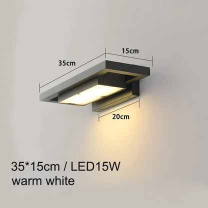 Verthara Premium Waterproof LED Outdoor Wall Light - Modern Design - Black Aluminium - IP65 Rated - Ideal for Garden and Entryway - Energy Efficient 35X15 warm white / No sensor