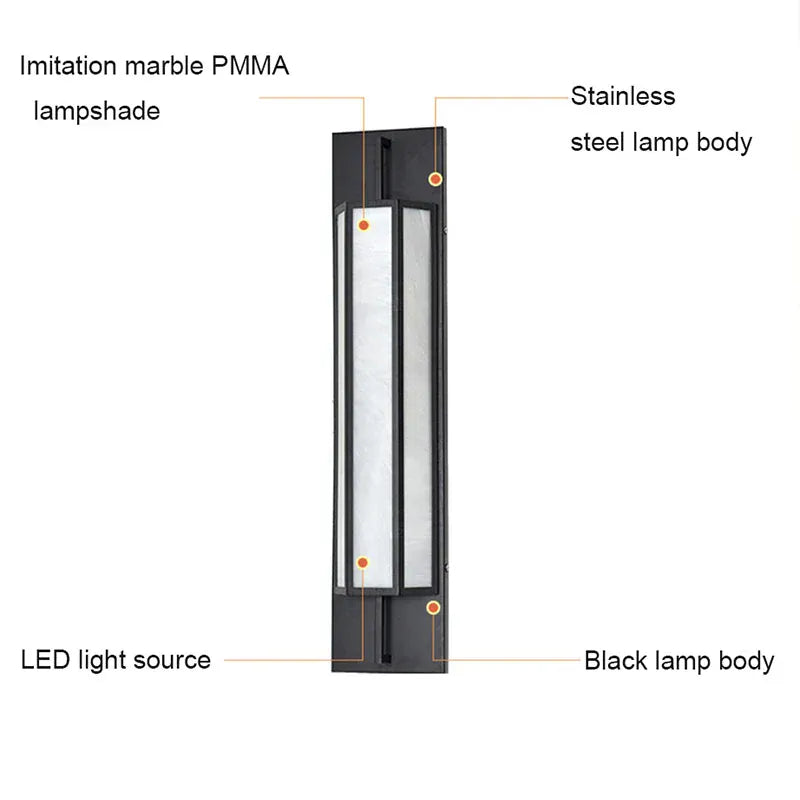 Verthara Premium Waterproof LED Outdoor Wall Light - Wall-Mounted - IP65 Rated - Stainless Steel - Modern Design - Ideal For Gardens And Villas