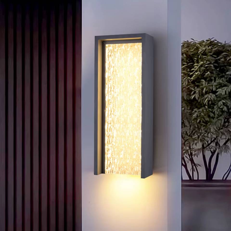 Verthara Premium Waterproof Outdoor Wall Light Fixture - Modern Aluminum Sconce for Garden and Balcony - Available in Black and Grey Warm white / B 46cm