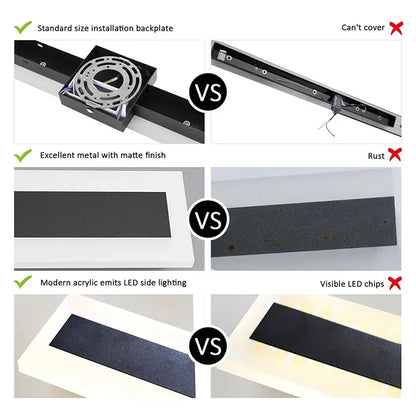 Verthara Premium Waterproof Stainless Steel Outdoor Wall Light – Modern Black Long-Strip Wall Sconce for Garden and Balcony